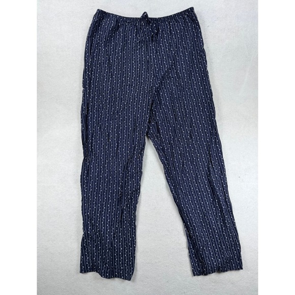 Vintage Blue Other - Vintage Blue Navy Floral Stripe Rayon Lounge Pajama Pants XL MDM185DAZB-NAV